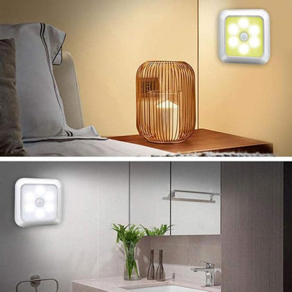 Two-Piece Square Battery Night Light Set with Motion Sensors in Cool or Warm Light Options