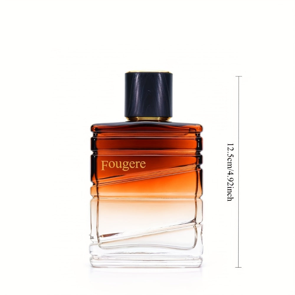 Eau de Toilette Fougere Fragrance for Men 100ml Spray in Amber Gradient Bottle and Dark Cap