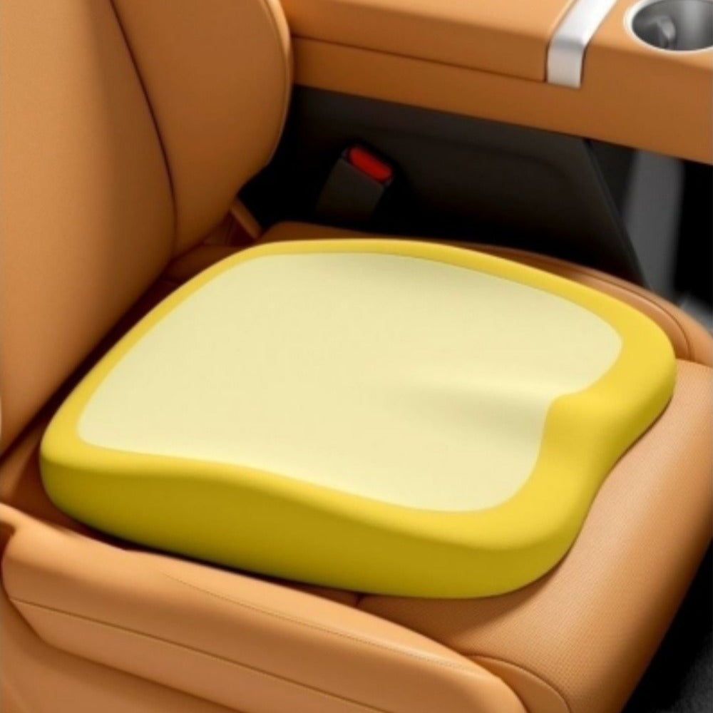 Car Seat Cushion Set 2-Piece – Memory Foam Elevated Driving Cushion with Lumbar Support & Neck Pillow, Height Booster for Car & Home Chair