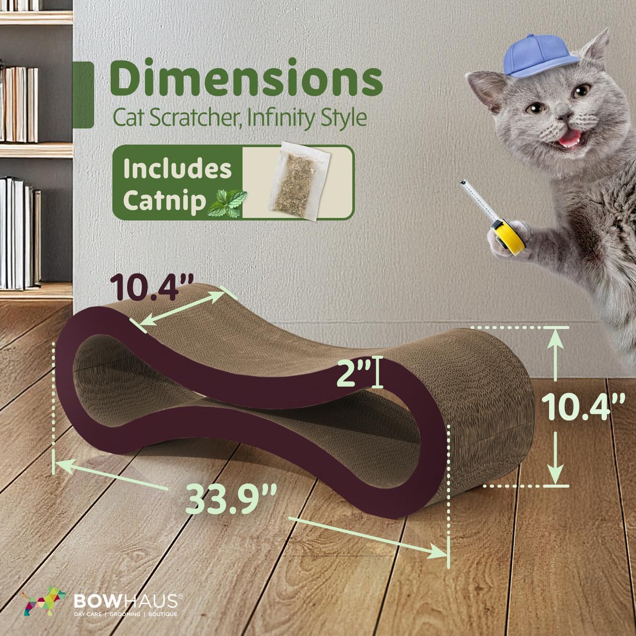 Cat Scratcher Lounger Large Infinity Reversible Cardboard Scratching Pad Board for Indoor Cats, 5-Layer High-Density Cat Scratch Bed