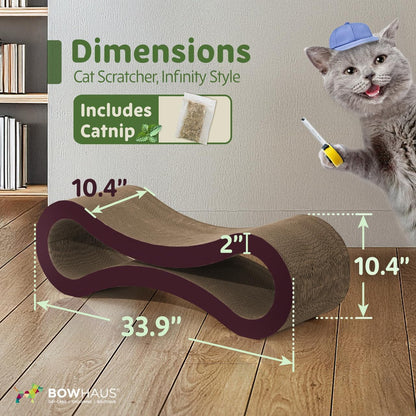 Cat Scratcher Lounger Large Infinity Reversible Cardboard Scratching Pad Board for Indoor Cats, 5-Layer High-Density Cat Scratch Bed
