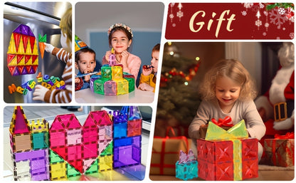 Magnetic Tiles 120pcs with 2 Toy Cars for Kids Ages 3 4 5 6 with the Listed Color, Size or Set Options for Everyday Use