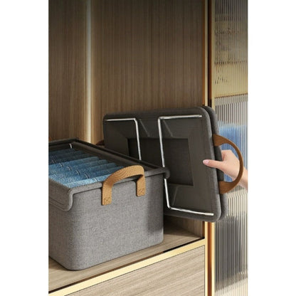 Foldable Fabric Storage Box with Side Handles, 47 x 28 x 20cm Size and Three Color Options