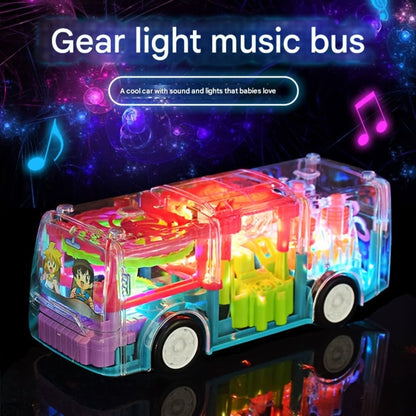 LED Light Up Transparent School Bus Toy with Colorful Flashing Lights, Toddler Toy for Boys & Girls Ages 2+