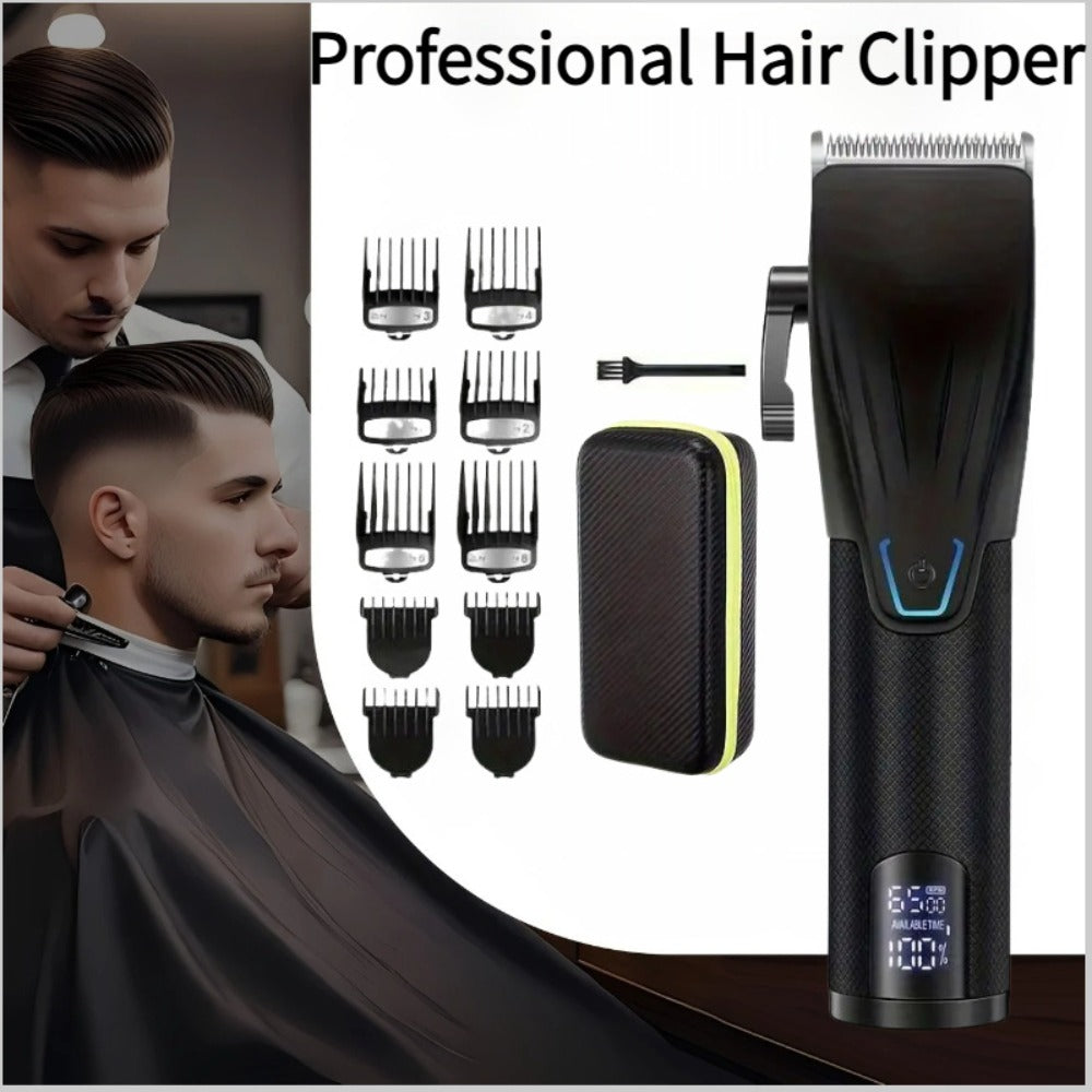 LED Hair Clipper for Men – USB-C Rechargeable Cordless Beard Trimmer with LED Display & 4 Guide Combs, Barber-Grade Home Haircut Kit