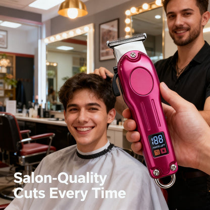 Cordless Hair Clipper Set for Men & Women – Professional Wireless Barber Clippers with T-Blade Trimmer, LED Screen, Adjustable Taper Lever