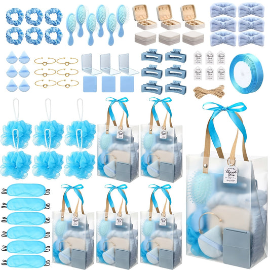 Party Favor Gift Set 74pcs, Headbands, Hair Brushes, Bracelets, Mirrors, Powder Puffs, Hair Ties