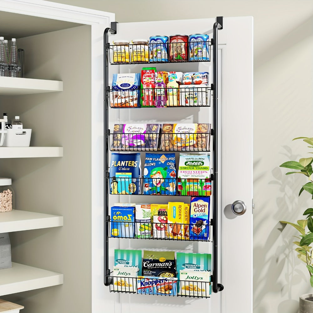 Over The Door Organizer – Multi-Layer Pantry Storage Rack for Kitchen Bathroom Laundry Room, Space Saving Door Hanging Shelf