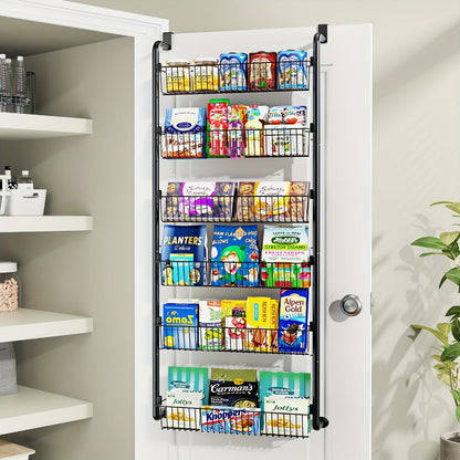 Over The Door Organizer – Multi-Layer Pantry Storage Rack for Kitchen Bathroom Laundry Room, Space Saving Door Hanging Shelf
