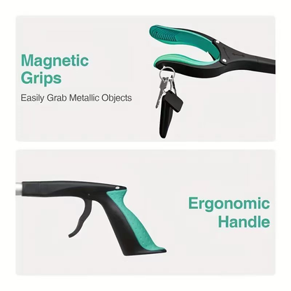 Grabber Tool Reacher 32-Inch Foldable Telescopic – 360° Rotating Jaws & Magnetic Tip Litter Picker, Lightweight Easy-Grip Reaching Tool