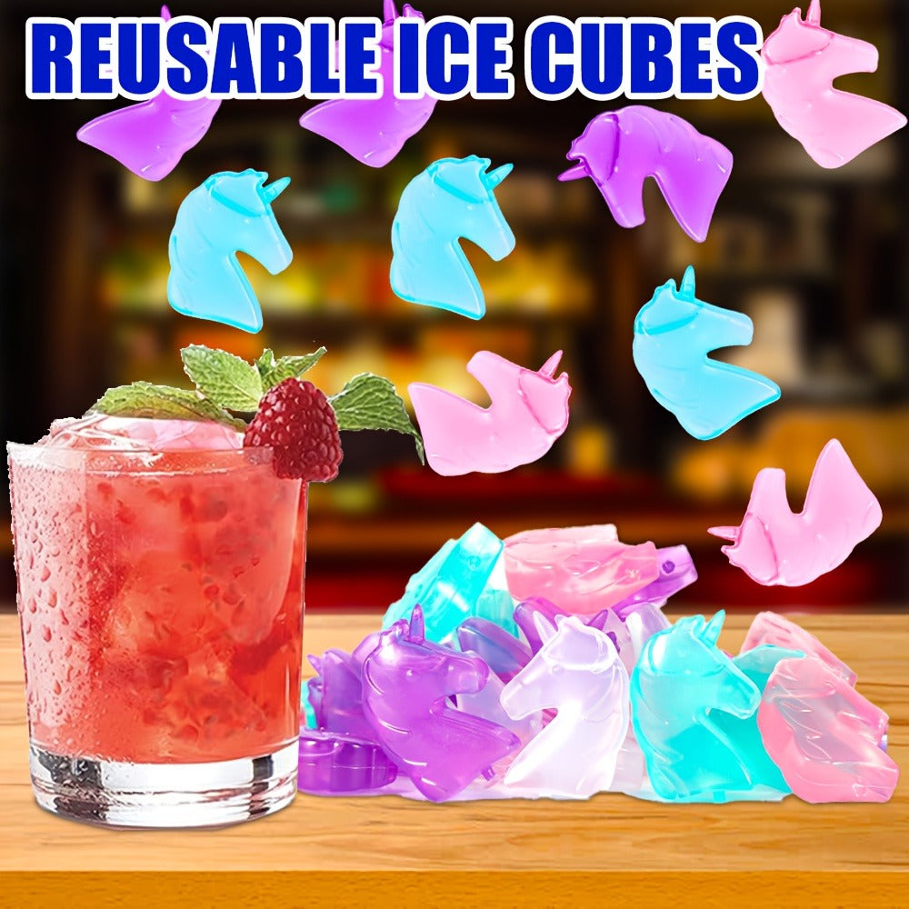 Reusable Plastic Ice Cubes 60/90/120/165 PCS - Non-Melting Non-Diluting Refreezable Ice Cubes for Whiskey