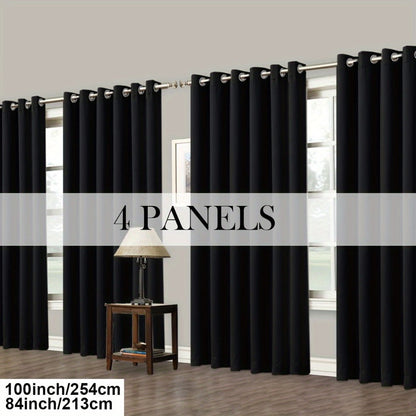 Grommet-Top Blackout Curtain Options in Nine Colors with Seven Width, Length or Panel-Count Labels