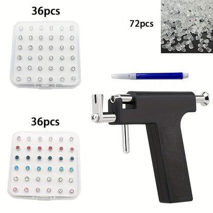 Ear Piercing Tool Set Reusable - Safe Ear Piercing Kit with Ear Studs, Professional Piercing Gun for Home & Salon Use