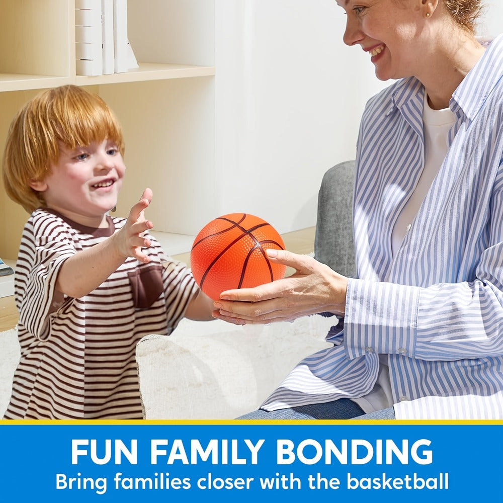 Kids Mini Basketballs Set of 6, 5-Inch Rubber Basketballs with Hand Pump, Perfect for Mini Hoops