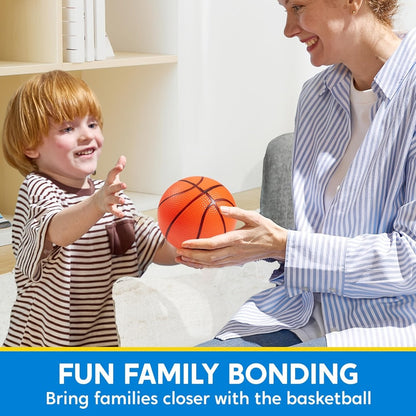 Kids Mini Basketballs Set of 6, 5-Inch Rubber Basketballs with Hand Pump, Perfect for Mini Hoops