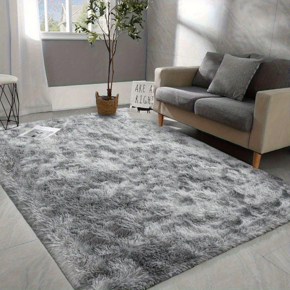 Rectangular Shaggy Area Rug with Nine Color Labels and 3 x 5-Foot to 8 x 10-Foot Size Options