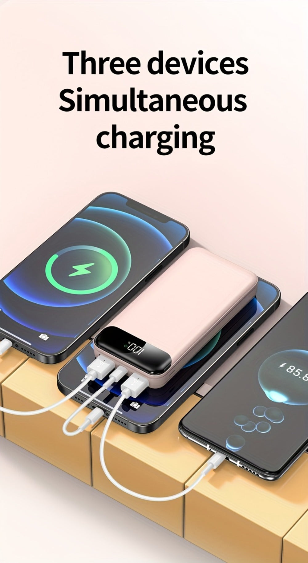 20000mAh Portable Power Bank 2-Pack with LED Display, Fast Charging Type-C & USB for an Everyday Personal Care Routine