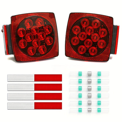 12V LED Trailer Tail Lights Kit – Stop, Turn Signal, Brake & License Plate Light for Trailers Under 80" – Boat, RV, Camper, Truck