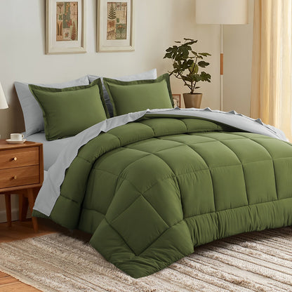 7 Piece Comforter Set Luxury Soft Fluffy Bedding All Season Bed in a Bag with Comforter Fitted Sheet Flat Sheet Pillowcases Hypoallergenic