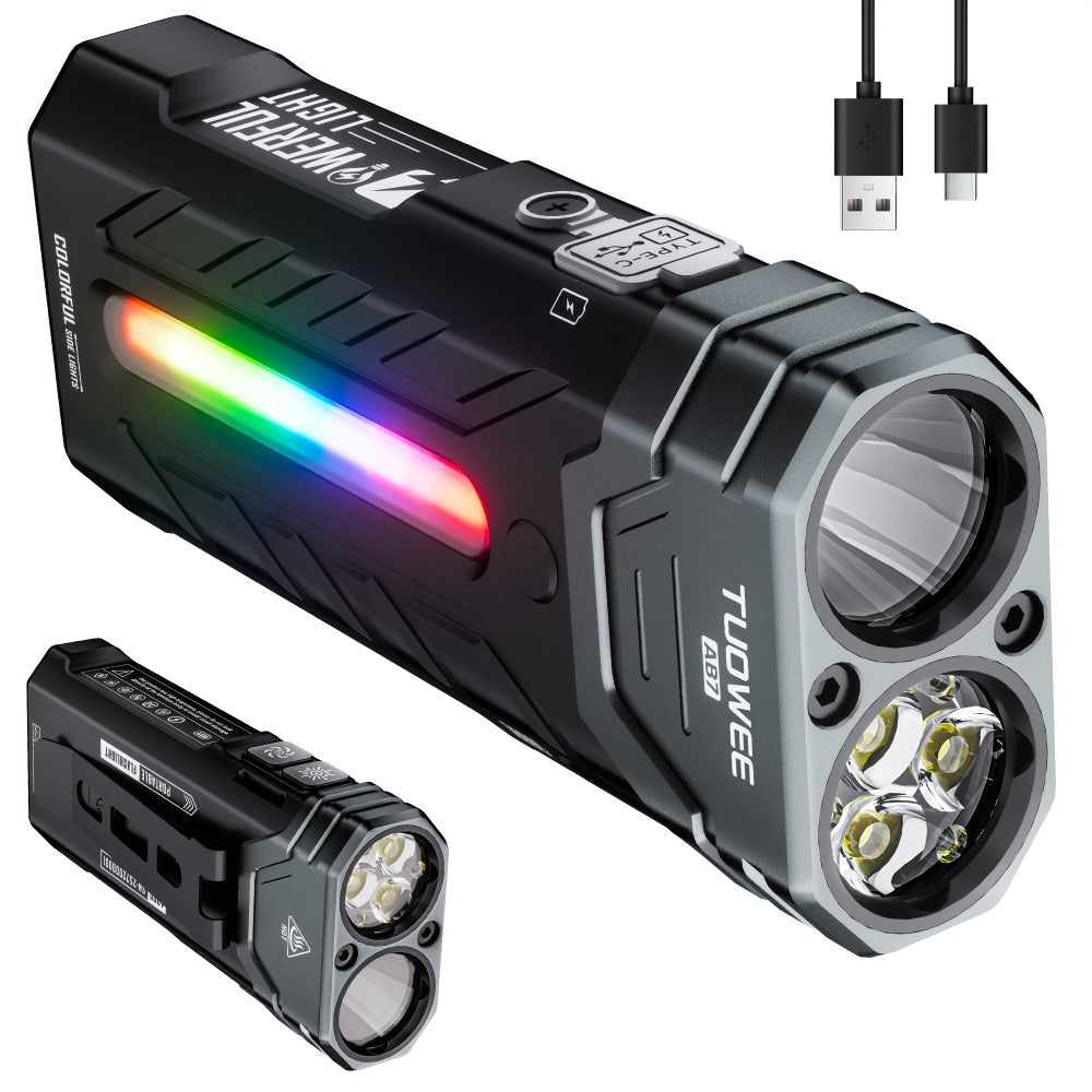 High Lumen Flashlight 5000 Lumen Ultra Bright, High- Battery Long Runtime USB Rechargeable