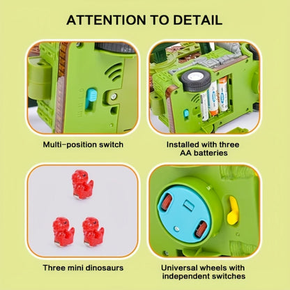 Toddler Dinosaur Track Set Orbital Triceratops Electric Stair Slide Roller Coaster Toy with Lights & Music