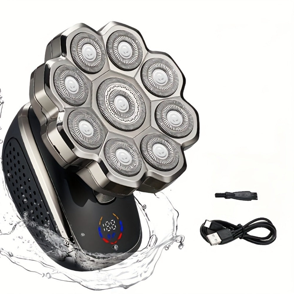 Electric Shaver 7D or 9D Rotary Head with Titanium Blades, LED Display, USB-C Charging and Set Options
