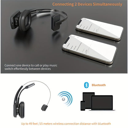 Trucker Bluetooth Headset Single Ear Noise Canceling Wireless Mono Headphone Type-C Charging for an Everyday Personal Care Routine