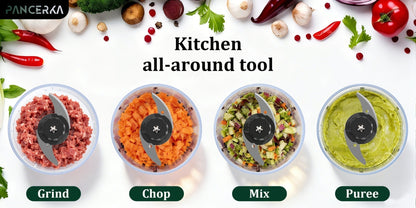 Electric Vegetable Chopper Food Processor - Mini Electric Food Chopper Blender for Kitchen, Baby Food Maker