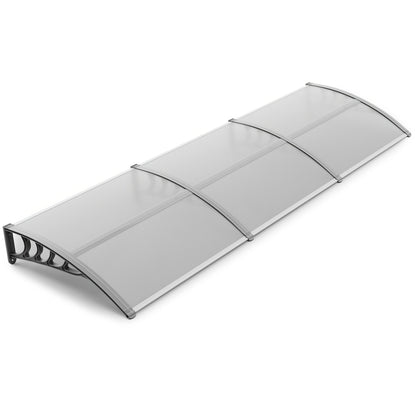 Door Awning 120"x40" Polycarbonate Canopy UPF50+ UV Rain Snow for Garden, Patio and Yard Use