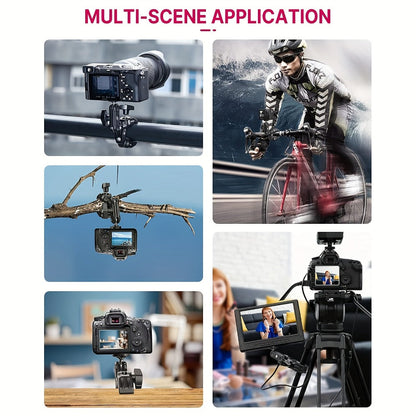 ULANZI Super Clamp 360° Ballhead Magic Arm Double Ball Head Camera Mount with 1/4"-20 & 3/8"-16 Thread for Canon Nikon DSLR