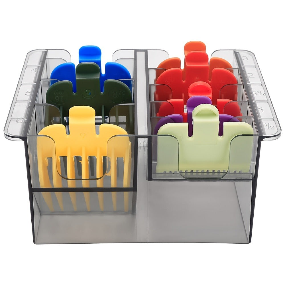 Barber Tool Organizer 8-Slot Clear Plastic Storage Box for Hair Clippers Scissors & Grooming Accessories – Transparent Salon Organizer
