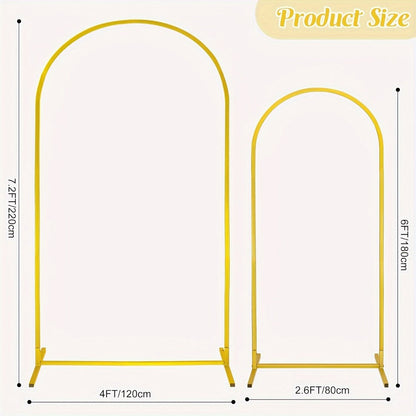 Metal Wedding Arch Backdrop Set 2pcs 7.2FT & 6FT - Balloon Flower Arch Frame for Weddings for Entryways, Bedrooms and Living Spaces