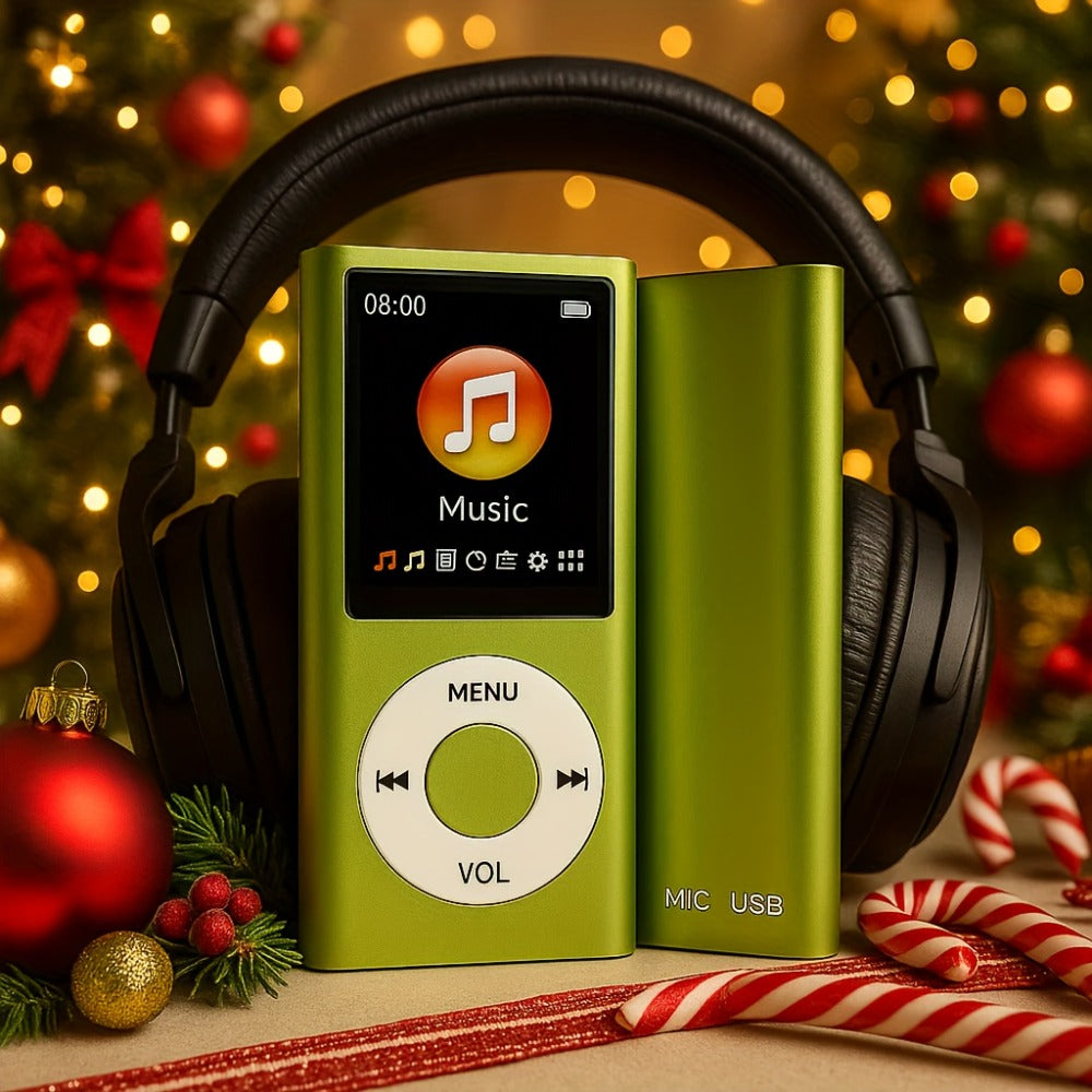 Portable MP3 and MP4 Player with 128GB Card Support, LCD Screen and Six Green, Black, Red, Blue or Silver Models