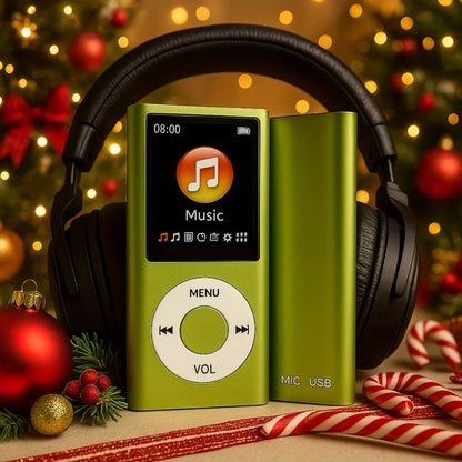 Portable MP3 and MP4 Player with 128GB Card Support, LCD Screen and Six Green, Black, Red, Blue or Silver Models