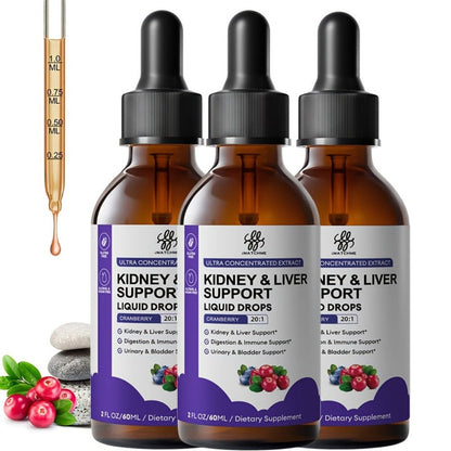Kidney and Liver Support Drops 27-in-1 Complex - Alcohol-Free Natural Herbal Formula for Liver Health
