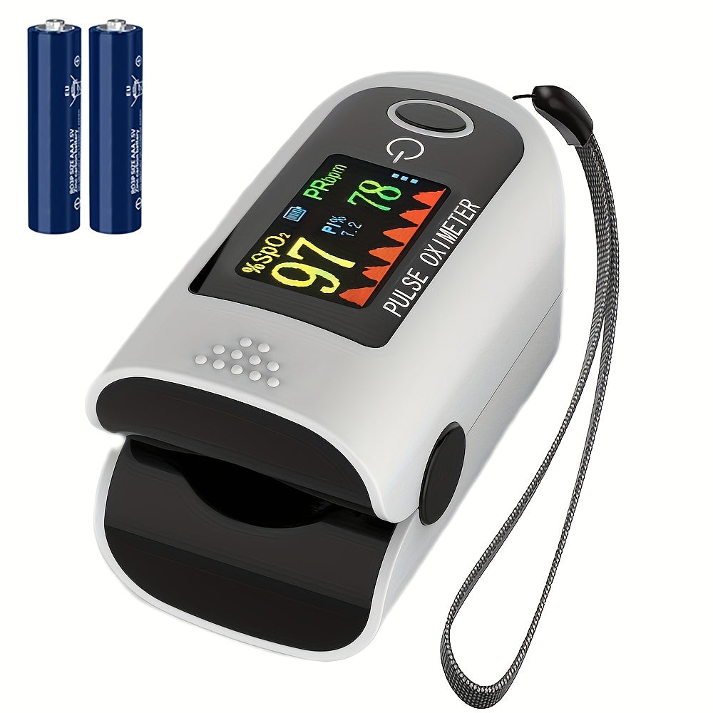 Fingertip Pulse Oximeter Blood Oxygen Monitor, SpO2, Heart Rate & Perfusion Index Display for Entryways, Bedrooms and Living Spaces