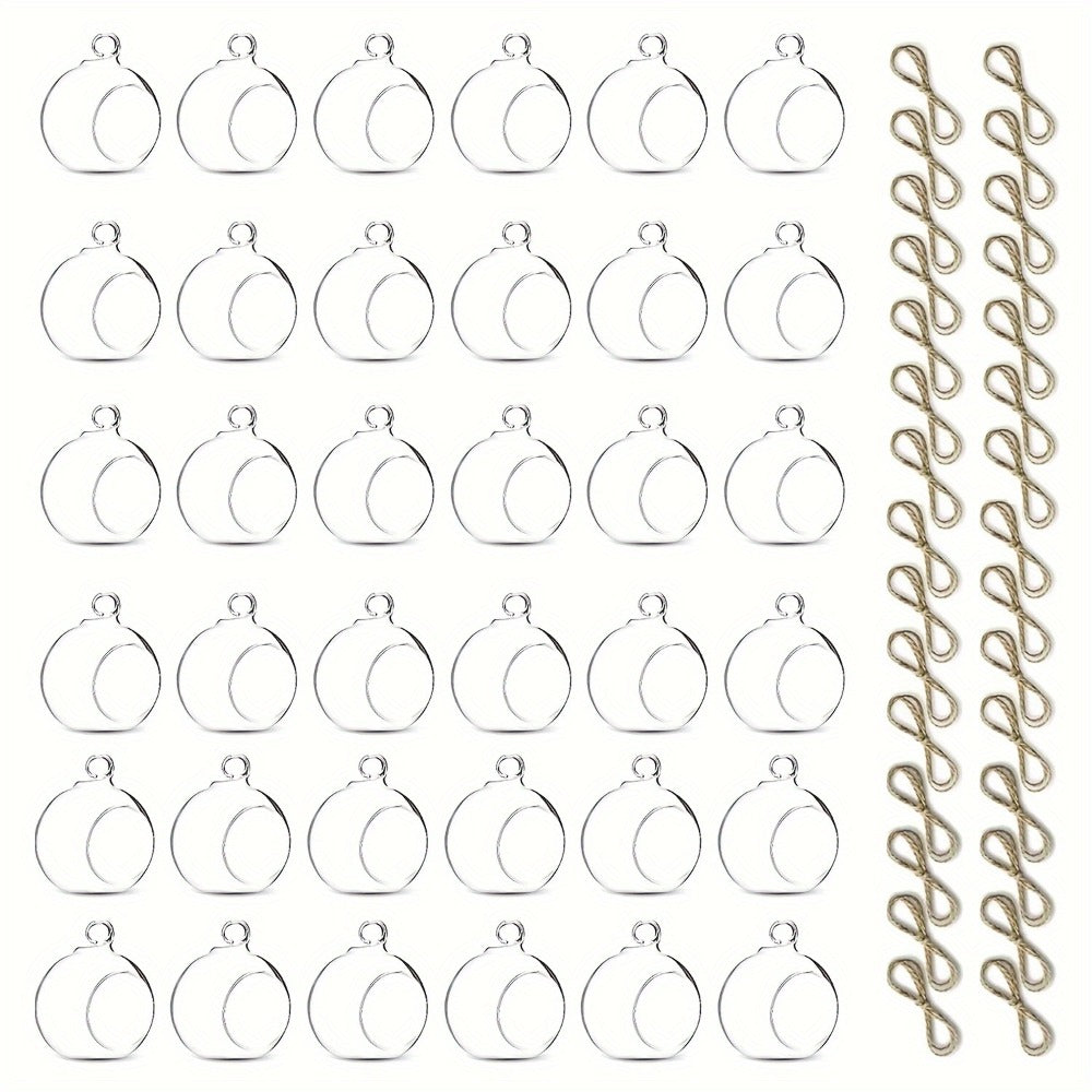 Hanging Glass Ball Candle Holders Set for Wedding Party Christmas Tree Decoration - Clear Glass Tea Light Holders with Hanging Design