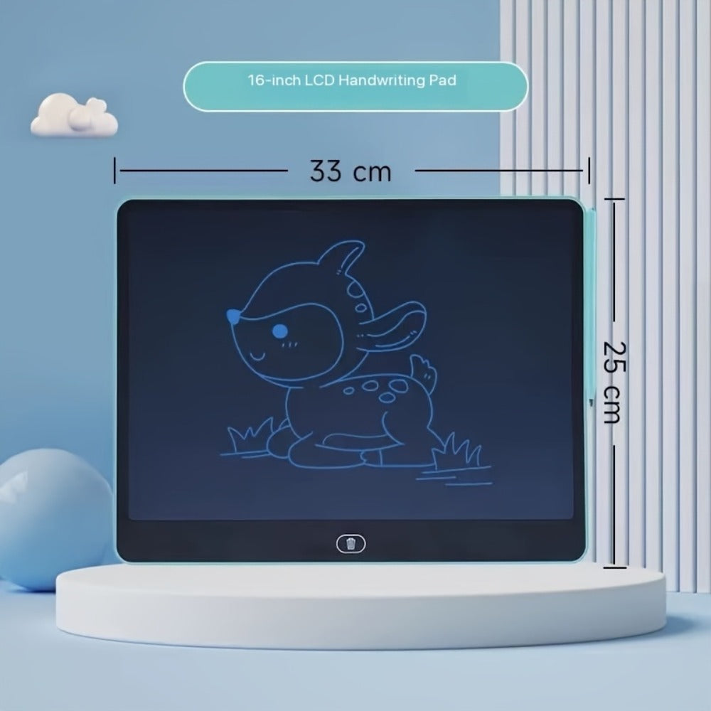 LCD Doodle Board 16 Inch with Stand, Flexible Screen Eye Protection, Portable Educational Drawing Toy for Kids & Adults
