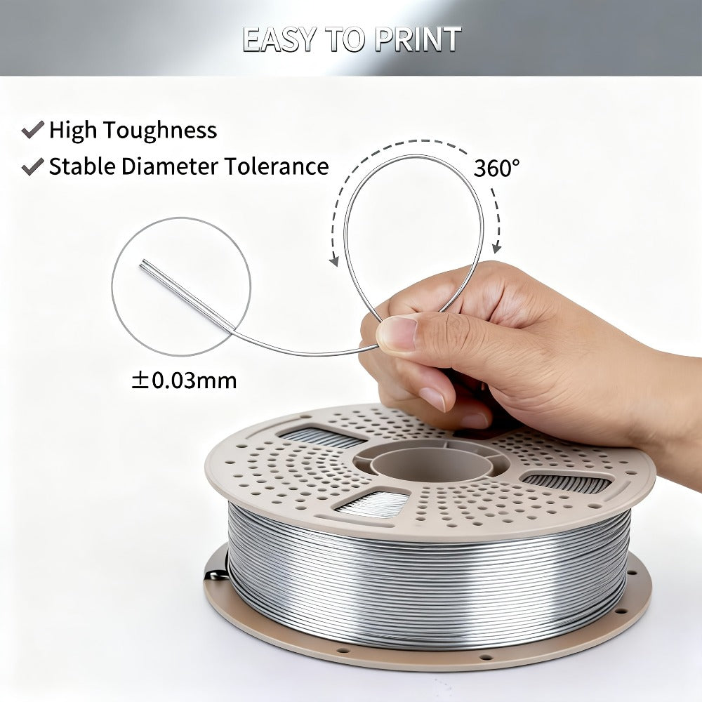3D Printer Filament PETG 1.75mm 1kg Open-Rim Spool with Nine Solid, Metallic and Transparent Options
