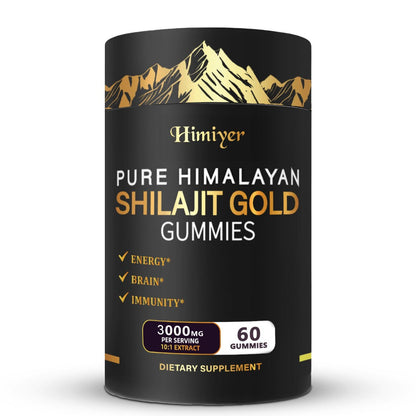 Pure Himalayan Shilajit Gummies with KSM-66 Ashwagandha, Ginseng & Gokshura, 85+ Trace Minerals, 75% Fulvic Acid