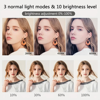 7.87-Inch LED Ring Light with Articulating Desk Clamp Arm, Phone Holder and USB Inline Control