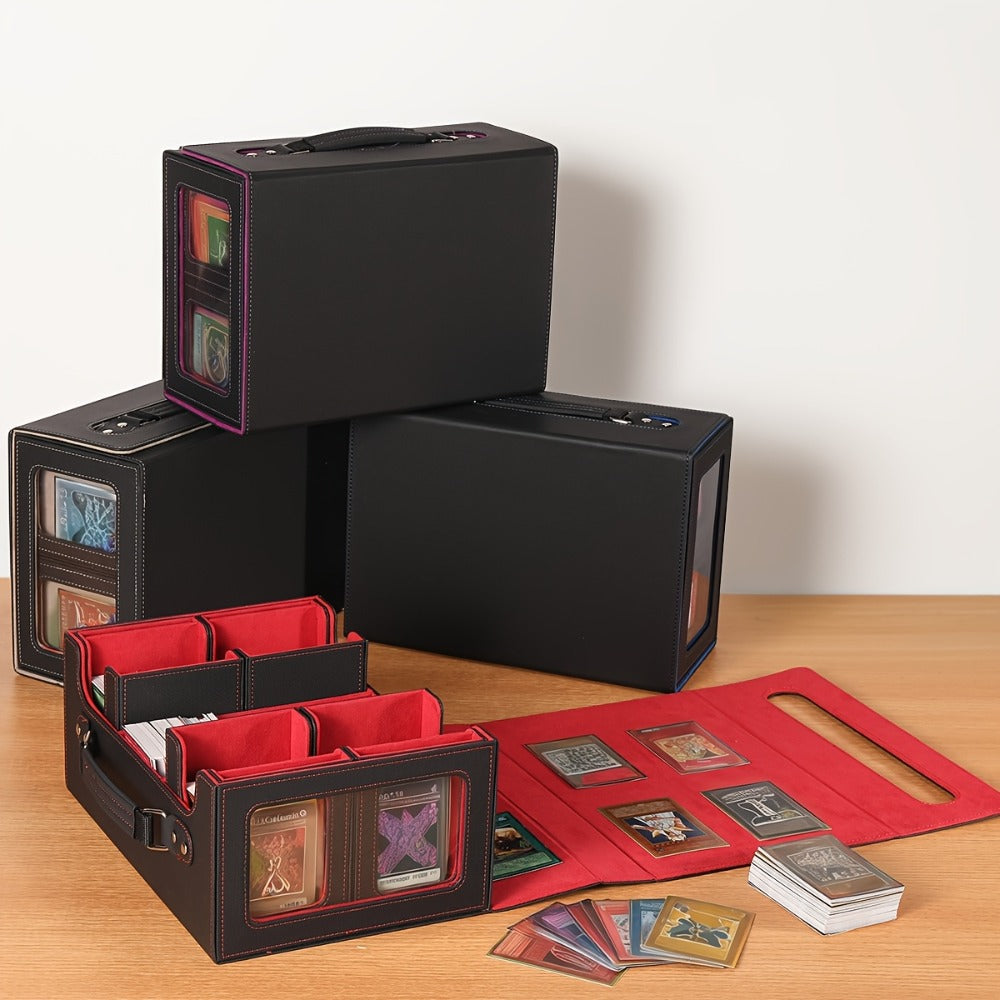 5-in-1 Card Storage Box 400+ Cards – Detachable Sports Card Organizer Display Case for Pokemon MTG Baseball Football TCG Trading Cards