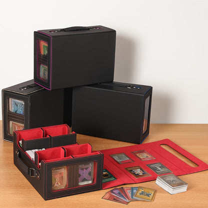 5-in-1 Card Storage Box 400+ Cards – Detachable Sports Card Organizer Display Case for Pokemon MTG Baseball Football TCG Trading Cards