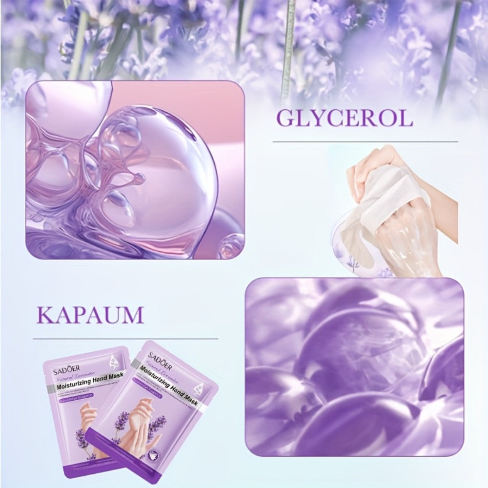 Moisturizing Hand Mask Gloves Glycerin & Lavender 4 & 8 Pairs – Natural Essential Oil Deep Hydrating Hand Spa Treatment