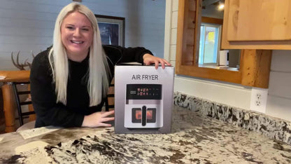 6 Quart Air Fryer with 8 Preset Functions – 6-in-1 Large Capacity Air Fryer Oven with Smart Cook Program, Stainless Steel Rack