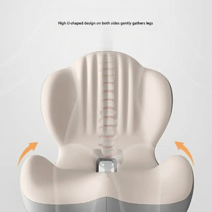 Contoured One-Piece Seat Cushion with Ribbed Back Support, Non-Slip Base and Five Color Options
