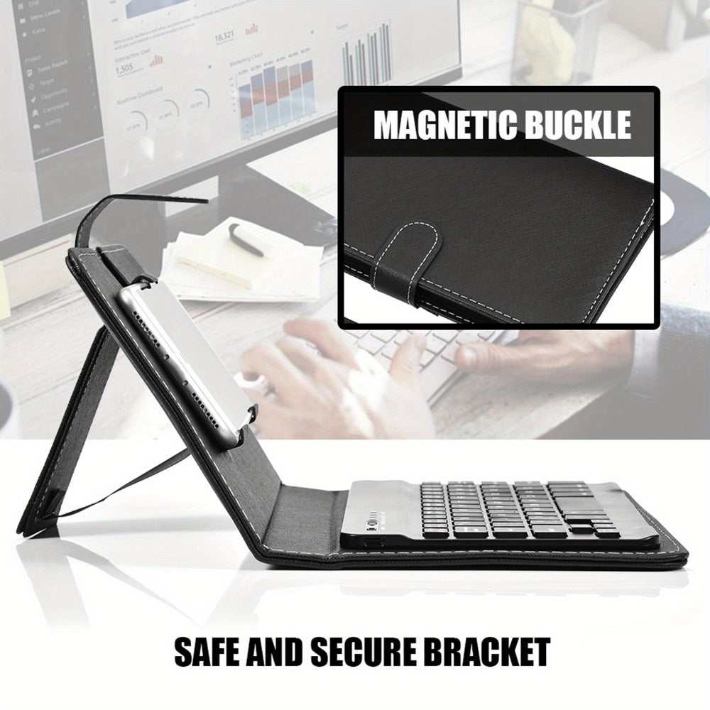 Collapsible Bluetooth Keyboard with Built-In Phone Stand, Wireless Portable Keyboard for Smartphones Tablets Laptops