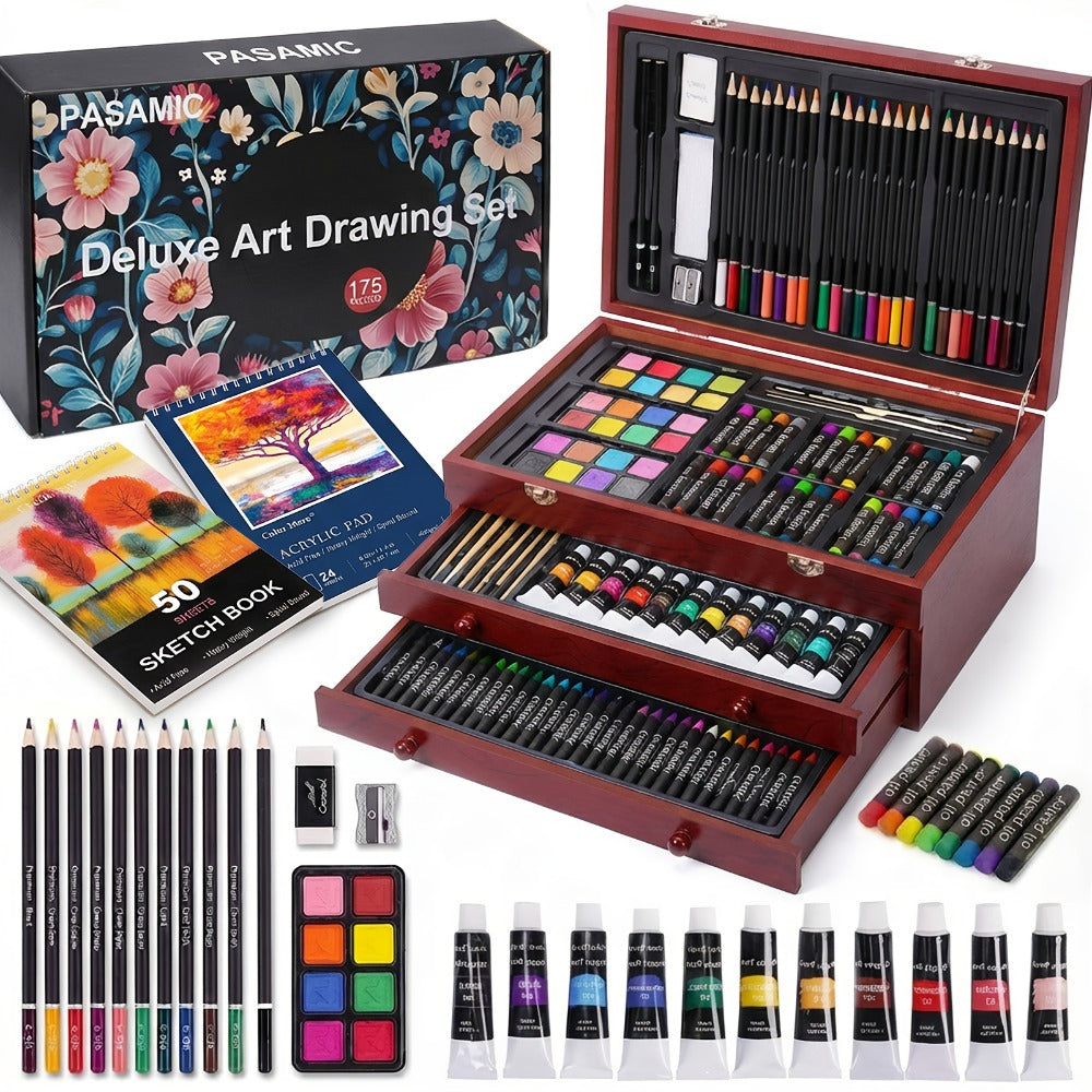 175-Piece Deluxe Art Set in Wooden Case with the Listed Color, Size or Set Options for Everyday Use