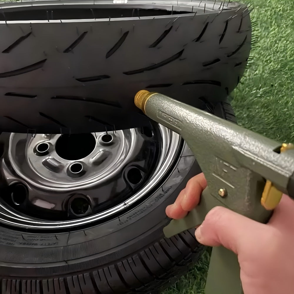 Tubeless Tire Repair Gun Kit with Mushroom Plug & Probe Nozzle, Spring-Loaded Puncture Fix Tool for Cars Trucks SUVs Travel Trailers & Fifth