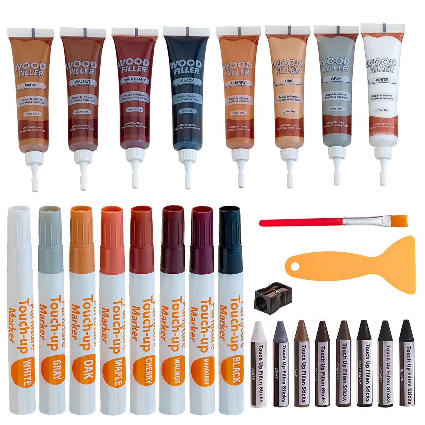 Wood Scratch Kit Furniture Touch Up Markers Scratch Stain Pens for Wood Furniture Tables for Entryways, Bedrooms and Living Spaces